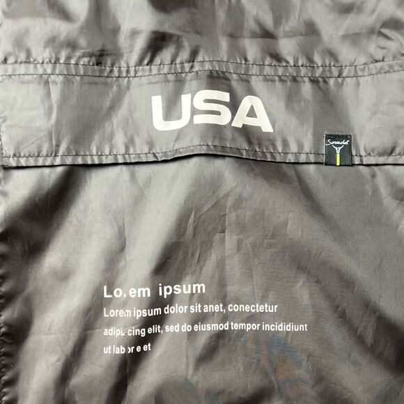 SCREENSHOT OUT OF SPACE (LOREM IPSUM) AMERICAN FLAG WINDBREAKER JACKET ADULT L - Picture 3 of 8